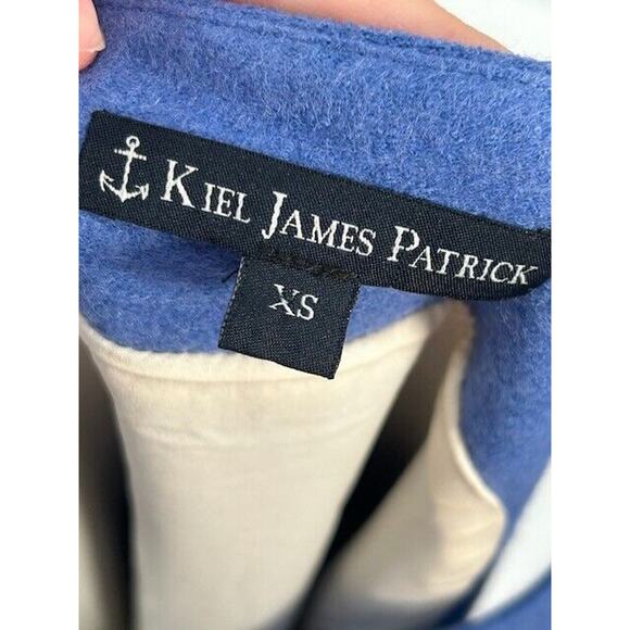 Kiel James Patrick Shift Midi Dress Sleeveless Wool Blend Lined Blue Size XS - Picture 3 of 11